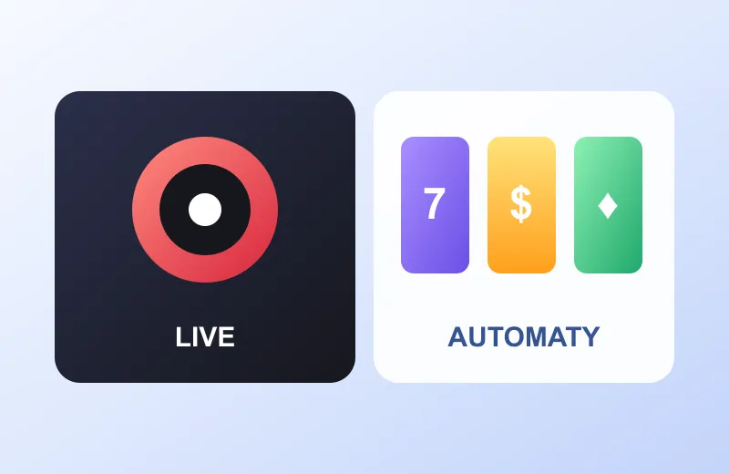 Stół na żywo i trzy automaty w lobby NNV Casino