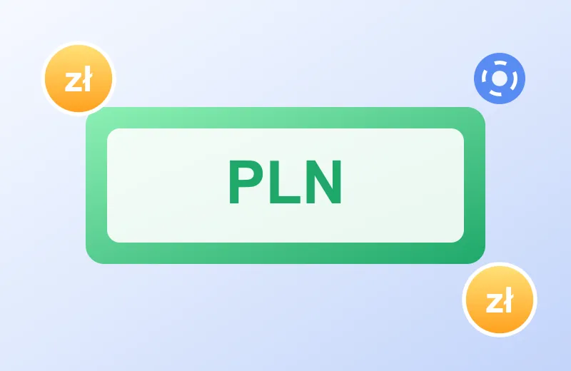 Zielona karta z napisem PLN i monety – kasa NNV Casino